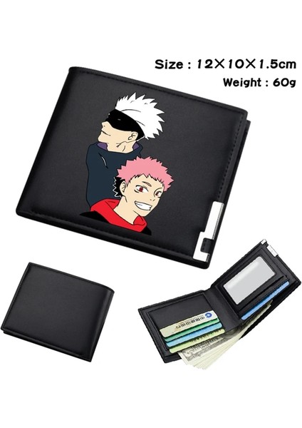 XQZS210527 40 Stili Japon Anime Karikatür Cüzdan Jujutsu Kaisen Cüzdan Kart Sahibine Sahip Kısa Çanta (Yurt Dışından)