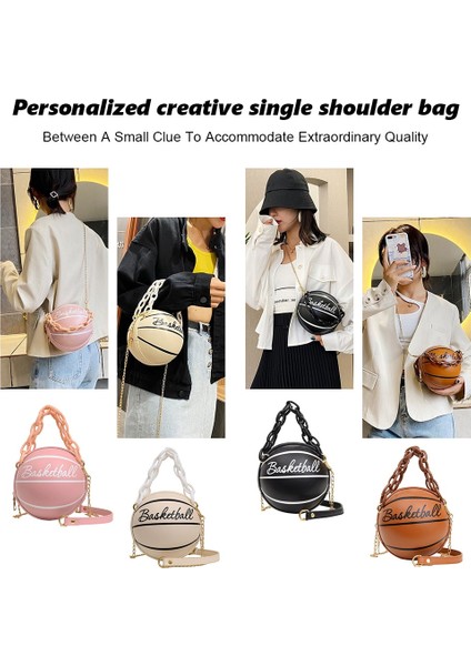 Açık Kahverengi Tarzı Women's Bag Basketball Football Shoulder Bags For Women Chain Casual Zipper Totes Purse Pu Leather Messenger Crossbody Handbags (Yurt Dışından) fiyatları