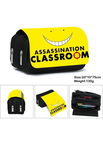 FGQBBCLASSROOM01 Stili Anime Suikast Sınıfı Kalem Kutusu Erkek Kız Öğrenci Kırtasiye Çantası Kız Büyük Kapasiteli Karikatür Kalem Çantası Kalem Kutusu (Yurt Dışından)