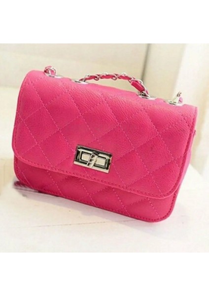 Sıcak Pembe Tarzı 2019 Yeni Kadın Omuz Çantası Çanta Pu Deri Crossbody Çanta Tote Satchel Moda Küçük Flap Çanta (Yurt Dışından)