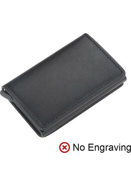 Isimsiz Soild Black Stili Cexıka Anti Rfıd Engelleme Kımlığı Kredi Kartı Tutucu Kılıf Cüzdan Erkekler Iş Karbon Alüminyum Ince Mini Küçük Para Çantası Cüzdan Çanta (Yurt Dışından)