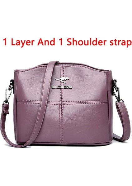 3 Katmanlar Mor Tarzı Kadın Nakış Tote Çanta Yüksek Li Deri Bayan Çanta Kadın Omuz Çantası Kadınlar Için Küçük Crossbody Çanta Ana Kesesi (Yurt Dışından)