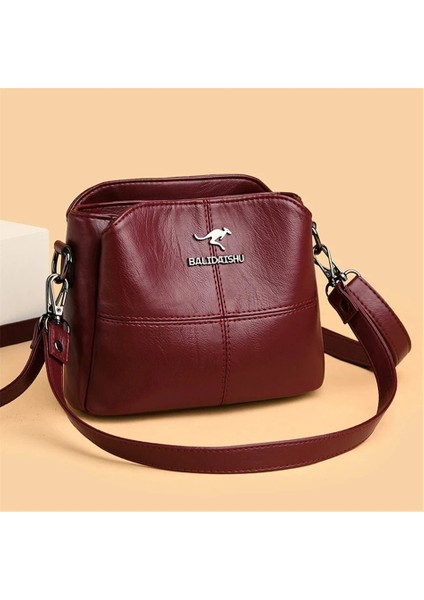3 Katmanlar Mor Tarzı Kadın Nakış Tote Çanta Yüksek Li Deri Bayan Çanta Kadın Omuz Çantası Kadınlar Için Küçük Crossbody Çanta Ana Kesesi (Yurt Dışından)