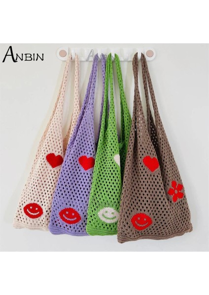 No.1 Tarzı Moda Örme Yelek Kadın Omuz Çantaları Çiçekler Yaz Plaj Kılıfları Tığ Çanta Büyük Kapasiteli Kadın Çanta Tasarımcısı Shopper (Yurt Dışından)