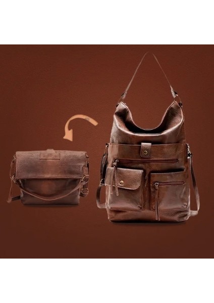 Kumral Tarzı 36CM40CM16CM Kadın Çantaları Kızlar Için Omuz Çantası Pu Deri Çantalar Crossbody Paketleri Üzerinde Katlanır Moda Yüksek Li Rahat Tote 14'laptop Çantası (Yurt Dışından)