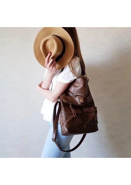 Kumral Tarzı 36CM40CM16CM Kadın Çantaları Kızlar Için Omuz Çantası Pu Deri Çantalar Crossbody Paketleri Üzerinde Katlanır Moda Yüksek Li Rahat Tote 14'laptop Çantası (Yurt Dışından)