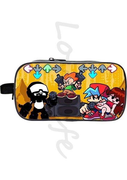 No.9 Tarzı 3D Video Oyunu Cuma Gecesi Funkin Kalem Kutusu Çocuklar Kalem Çantası Erkek Kız Çift Katmanlı Kalem Çantası Öğrenci Karikatür Kırtasiye Kalem Kılıfı (Yurt Dışından)