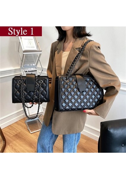 Stil 2 Siyah Küçük Stil Büyük Kapasiteli Kadın Çanta Trend Lüks Çanta Kadın Çanta Tasarımcısı Zincirler Womeac Için Büyük Omuz Crossbody Çanta (Yurt Dışından) modelleri