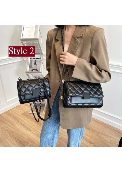 Stil 2 Siyah Küçük Stil Büyük Kapasiteli Kadın Çanta Trend Lüks Çanta Kadın Çanta Tasarımcısı Zincirler Womeac Için Büyük Omuz Crossbody Çanta (Yurt Dışından) fırsatları