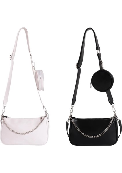 Bej Ekose Tarzı 24X14X5CM Kadınlar Yumuşak Pu Deri Omuz Çantası Moda Kadın Günlük Katı Zincir Koltukaltı Çantaları Bayanlar Crossbody Çanta Tote Çanta Kompozit Set (Yurt Dışından) fiyatları