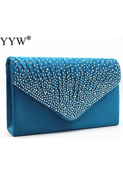 Koyu Yeşil Stil 14 Renk Kadın Düğün Debriyaj Lüks Çanta Kadın Çanta Tasarımcısı Zarf Debriyaj Çanta Kadın Sarı Akşam Parti Balo Çanta (Yurt Dışından)