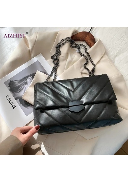 Beyaz Stil Popüler Basit Kadın Günlük Çanta Taşınabilir Omuz Crossbody Çanta Kadın Katı Deri Zincir Çanta Banliyö Tote (Yurt Dışından) fiyatları