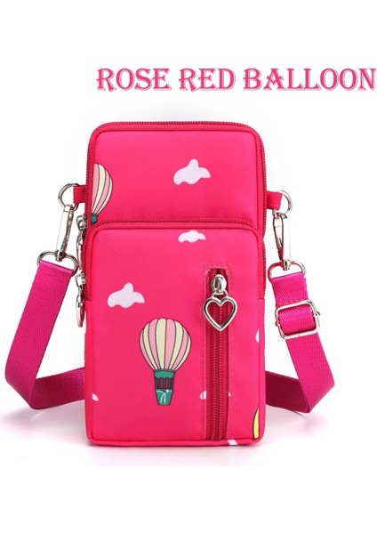 Gül Kırmızı Balon Tarzı Yeni Kadın Su Geçirmez Çanta Omuz Askısı Messenger Göğüs Çanta Cüzdan Çok Işlevli Cep Telefonu Çantası Sikke Çanta Kadınlar Için Çantalar (Yurt Dışından)