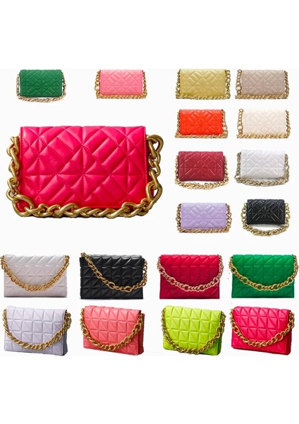 Kayısı Tarzı Metal Zincir Kadınlar Için Moda Tasarım Omuz Çantası Pu Deri Crossbody Çanta Bayan Küçük Çanta Çanta Tasarım Messenger Çanta Küçük Flap (Yurt Dışından)