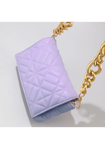 Kayısı Tarzı Metal Zincir Kadınlar Için Moda Tasarım Omuz Çantası Pu Deri Crossbody Çanta Bayan Küçük Çanta Çanta Tasarım Messenger Çanta Küçük Flap (Yurt Dışından)
