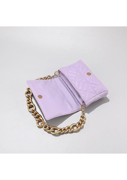 Kayısı Tarzı Metal Zincir Kadınlar Için Moda Tasarım Omuz Çantası Pu Deri Crossbody Çanta Bayan Küçük Çanta Çanta Tasarım Messenger Çanta Küçük Flap (Yurt Dışından)