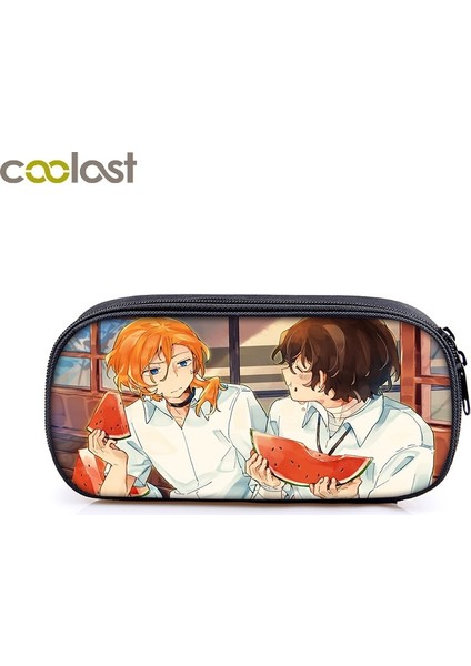 DQBBBUNGOSTRAY25 Stili Anime Bungou Sokak Köpekleri Kozmetik Kılıfları Erkek Kız Karikatür Kalemlik Okul Çantası Dazai Osamu Chuya Nakahara Bungo Sokak Köpek Çantası (Yurt Dışından)