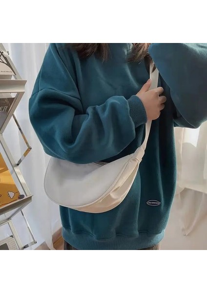 Turuncu Tarzı Moda Omuzdan Askili Çanta Kadın Düz Renk Naylon Crossbody Çanta Kadınlar Için Rahat Çantası Geniş Askı Kanvas Göğüs Çanta Küçük Çanta (Yurt Dışından) fırsatları