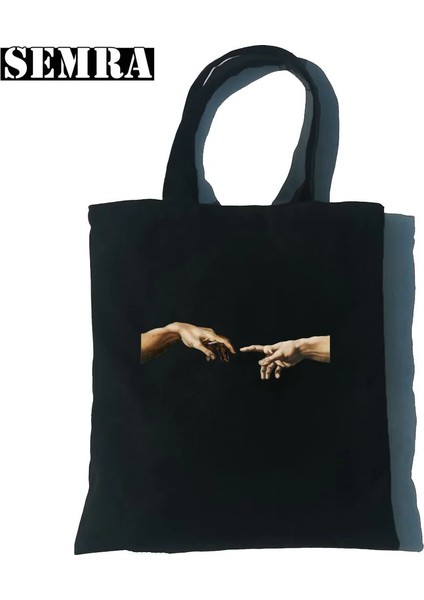 T116B-SIYAH Tarzı Nezuko Chibi Kimetsu Hiçbir Yaiba Kadın Kanvas Tote Alışveriş Çantası Kız Iblis Avcısı Öğrenci Öğretmen Malzemeleri Büyük Kapasiteli Ins (Yurt Dışından)