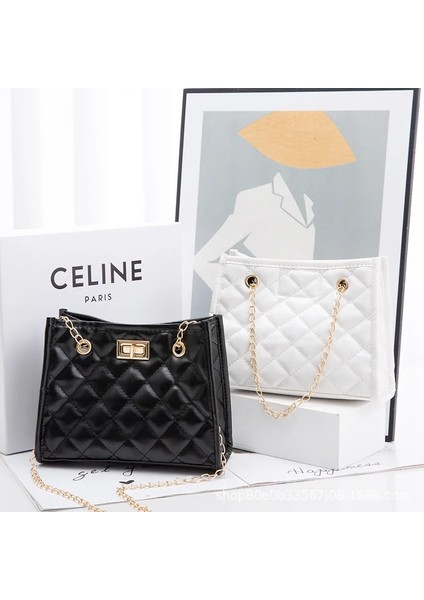 Siyah Stil Mını Kadın Çanta Yeni Kızın Çapraz Vücut Omuz Çantaları Küçük Çantalar ve Çantalar Crossbody Çanta Zincir Hediye (Yurt Dışından) modelleri