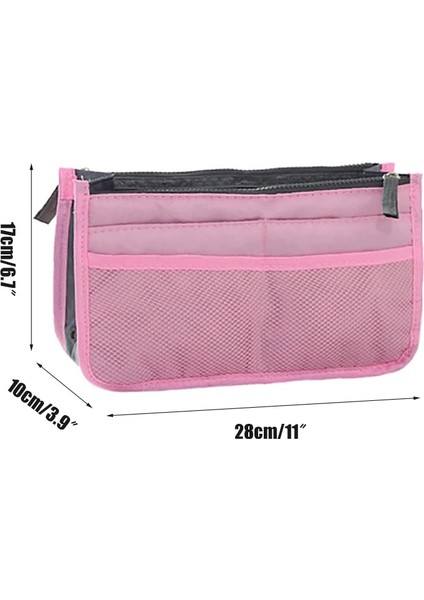 Pembe Tarzı Çanta Organizatör Eklemek Çanta Çanta Organizatörleri Içinde Tote Pocketbook Kadın Hemşire Naylon Çok Fonksiyonlu Kozmetik Saklama Çantası (Yurt Dışından)