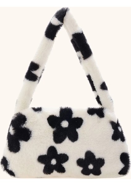 No.23 Stili 2021 Ins Moda Peluş Yumuşak Crossbody Çanta Küçük Koltukaltı Omuz Kabarık Bayan Omuz Çanta Kadın Basit Tote Kadınlar Için (Yurt Dışından)