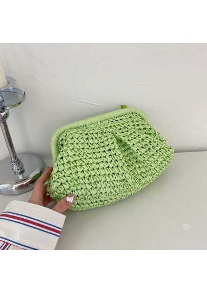 Haki Tarzı Kadın Debriyaj Çanta Hamur Hasır Çanta Kılıfı Rattan Dokuma Tote Çanta Yaz Plaj Zinciri Şeker Lüks Satchel Çanta Messenger Çanta (Yurt Dışından) fiyatları