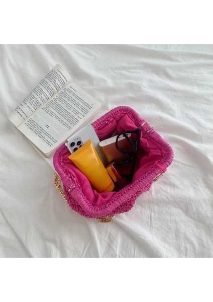 Haki Tarzı Kadın Debriyaj Çanta Hamur Hasır Çanta Kılıfı Rattan Dokuma Tote Çanta Yaz Plaj Zinciri Şeker Lüks Satchel Çanta Messenger Çanta (Yurt Dışından) indirimleri