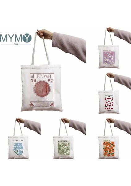 No.11 Tarzı 23X27CM-9X10.6IN Hepsi Çok Iyi Omuz Çantası Harajuku Vintage Alışveriş Çantaları Baskı Serin Kadın Alışveriş Bez Çantalar Beyaz Kadın Moda Plaj Çanta (Yurt Dışından) modelleri