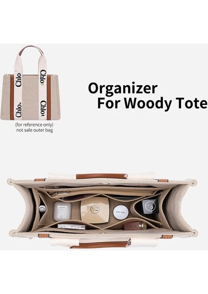 Yeşil Stil Çanta Düzenleyici Ekleme, Fermuarlı Keçe Makyaj Çantası Düzenleyici, Kadın Lüks Çanta ve Tote Şekillendirici, Woody Tote Iç Çantalar Için (Yurt Dışından) modelleri