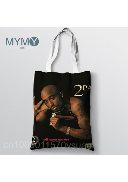 No.23 Stili 23X27CM-9X10.6IN Ünlü Şarkıcı Tupac Omuz Çantası Hip Hop Vintage Çanta Katlanabilir Seyahat Alışveriş Çantaları Büyük Kapasiteli Yeniden Kullanılabilir Eko Bez Çantalar (Yurt Dışından) modelleri