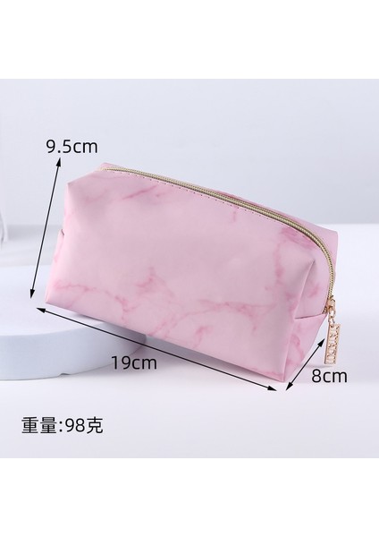 Pembe-B Tarzı Fudeam Pembe Pu Mermer Desen Kadın Kozmetik Çantası Çok Fonksiyonlu Tuvalet Eşyaları Organize Depolama Çanta Kadın Su Geçirmez Makyaj Çantası (Yurt Dışından)