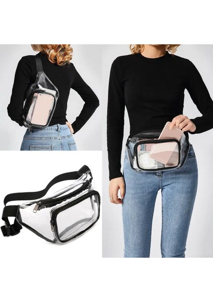 Şeffaf Stil Pvc Kadın Bel Fanny Paketi Kemer Çantası Kalça Bum Çanta Şeffaf Şeffaf Göğüs Kılıfı (Yurt Dışından) modelleri
