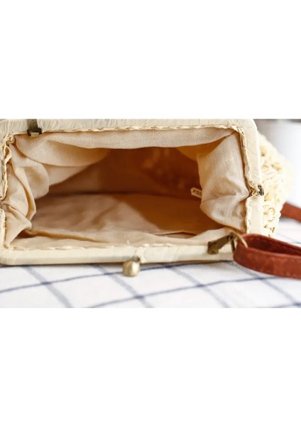 A-Kahverengi Tarzı Kadınlar Için Crossbody Çanta El Yapımı Dokuma Pu Deri Kadın Yaz Plaj Tatil Bohemia Retro Omuz Çantaları (Yurt Dışından) indirimleri