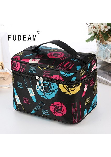 No.7 Tarzı Fudeam Polyester Çok Fonksiyonlu Kadın Kozmetik Çantası Seyahat Tuvalet Depolama Organize Çanta Su Geçirmez Kadın Fırça Makyaj Çantası (Yurt Dışından) fiyatları