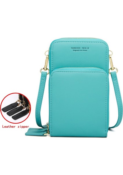 7408 Açık Yeşil Stil Renkli Cep Telefonu Çantası Moda Günlük Kullanım Kart Sahibinin Kadınlar Için Küçük Yaz Omuz Çantası (Yurt Dışından)