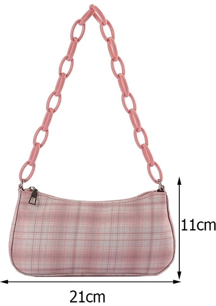 Fildişi Tarzı Küçük Alışverişçi Kadın Çanta Trendi Eap Li Kadın Çanta Retro Leopar Ekose Baskı Tote Naylon Omuz Koltukaltı Çantaları (Yurt Dışından)