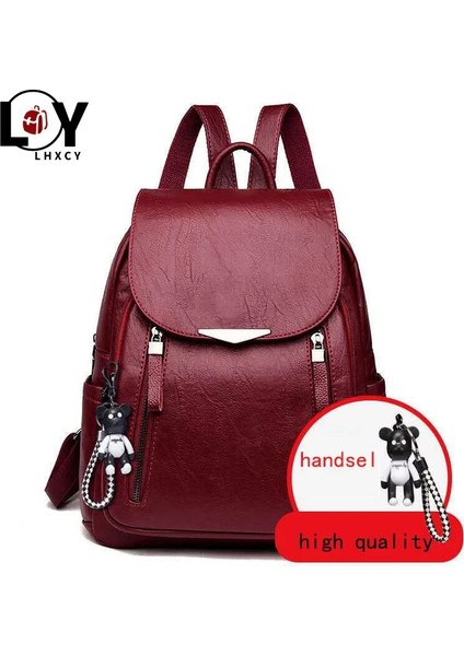 Siyah Stil Clalamshell Çift Fermuarlı Kadın Sırt Çantaları Kadınlar Için Yüksek Li Yumuşak Pu Deri Çantalar Yüksek Kapasiteli Moda Omuz Çantaları (Yurt Dışından)