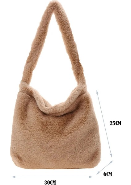 Haki Stili Kadınlar Aşk Kalp Omuz Çantaları Moda Peluş Kış Tüm Maç Çantaları Açık Sevimli Çanta Omuz Koltukaltı Çantaları (Yurt Dışından)