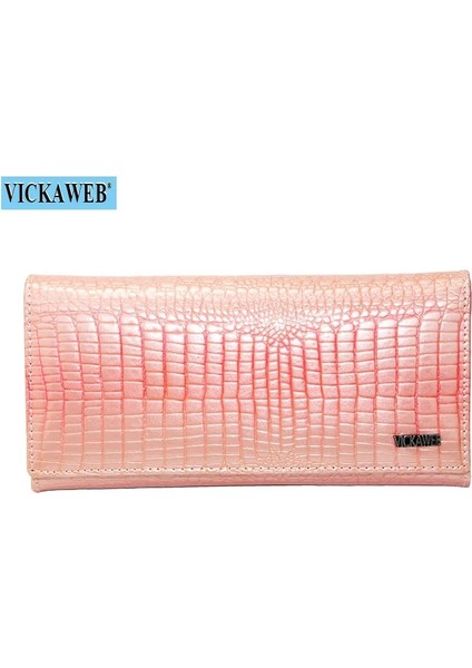Pembe Cüzdan Stili Ücretsiz Hediye Manyetik Çile Cüzdan Kadın Hakiki Deri Bozuk Para Cüzdanı Bayanlar Uzun Moda Cüzdan Kadın Çantalar Kart Tutma Para Çantası (Yurt Dışından)