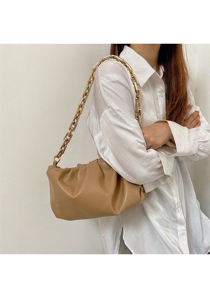Küçük Mavi Stil 28X17X9CM 2022 Retro Kadın Köfte Messenger Çanta Tasarımcı Zinciri Yeni Moda Bulut Kadın Crossbody Omuz Çantası Gelgit Çanta Debriyaj Çanta (Yurt Dışından) indirimleri