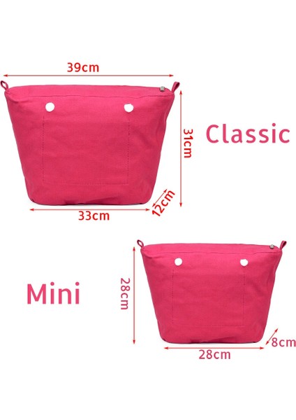 Pembe Mini Tarzı Hot Selling Inner Organizer Zipper-Up Pocket For Classic Mini Obag Canvas Insert With Waterproof Coating For O Bag Accesorios (Yurt Dışından)