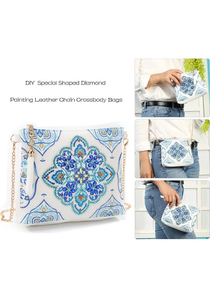 Turuncu Tarzı 5d Elmas Boyama Kelebek Çiçek Deri Crossbody Zincir Çanta Dıy Elmas Nakış Çanta Çanta Kılıfı (Yurt Dışından) modelleri