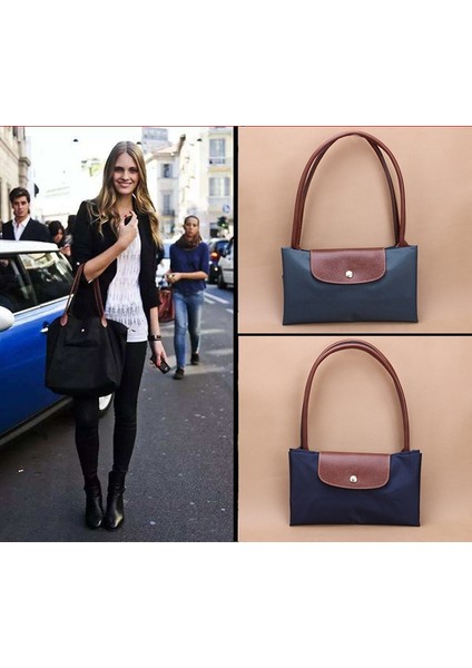 Sıcak Pembe Tarzı Büyük 52X32X22 cm 2021 Ünlü Kadın Çantaları Omuz Çantası Çanta Su Geçirmez Naylon Deri Plaj Çantası Tasarımcı Katlanır Tote Bolsa Sac Feminina (Yurt Dışından)