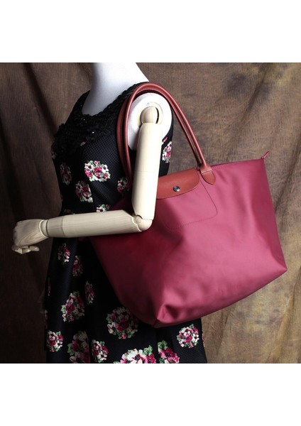 Sıcak Pembe Tarzı Büyük 52X32X22 cm 2021 Ünlü Kadın Çantaları Omuz Çantası Çanta Su Geçirmez Naylon Deri Plaj Çantası Tasarımcı Katlanır Tote Bolsa Sac Feminina (Yurt Dışından)