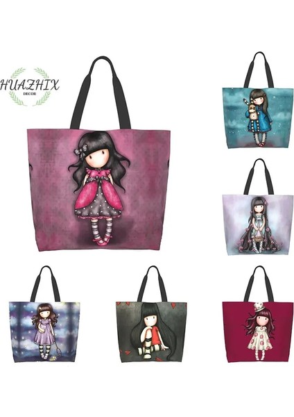 No.10 Stili 35-40CM Karikatür Özel Santoro Gorjuss Tote Alışveriş Çantaları Bayan Kanvas Çanta Yeniden Kullanılabilir Kadın Kawaii Omuz Seyahat Saklama Katlanabilir Çanta (Yurt Dışından) fiyatları