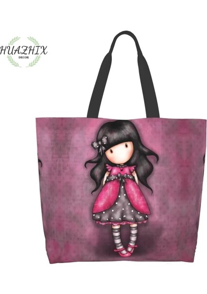 No.10 Stili 35-40CM Karikatür Özel Santoro Gorjuss Tote Alışveriş Çantaları Bayan Kanvas Çanta Yeniden Kullanılabilir Kadın Kawaii Omuz Seyahat Saklama Katlanabilir Çanta (Yurt Dışından) indirimleri
