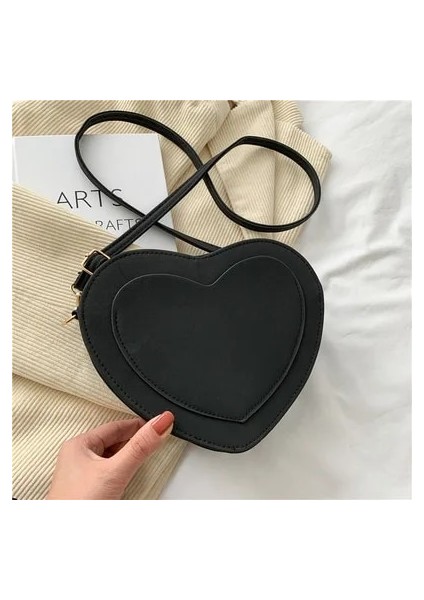 Kensen Shop Dmatsiyah Stil Pu Deri Kadın Kalp Şeklinde Crossbody Çanta Lüks Tasarımcı Bayanlar Için Küçük Omuz Çantaları Kadın Akşam Debriyaj Çanta Çanta (Yurt Dışından)