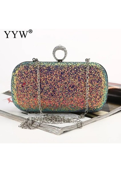 Pembe Stil Pullu Akşam Debriyaj Çanta Kadın Crossbody Omuz Çantaları Parti Ziyafet Manşonları Moda Mini Bayan Düğün Glitter Çanta Cüzdan (Yurt Dışından)