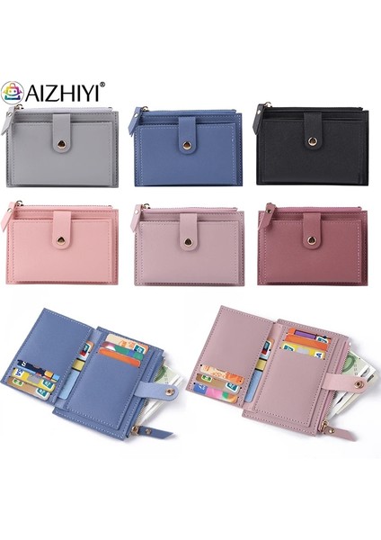 No.23 Tarzı Erkek Kadın Moda Düz Renk Kredi Kartı Kımlık Kartı Çok Yuvalı Kart Sahibinin Rahat Pu Deri Mini Bozuk Para Cüzdanı Cüzdan Kılıf Cep (Yurt Dışından) fiyatları